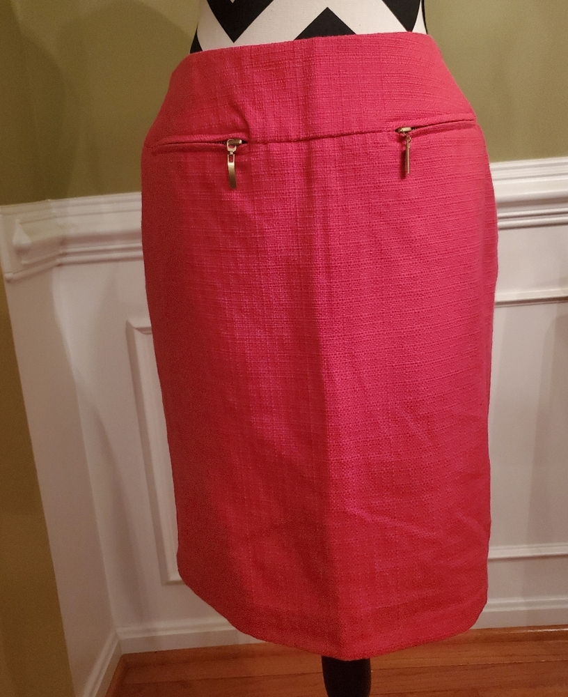 East5th - knee length, hot pink, gold zippers
